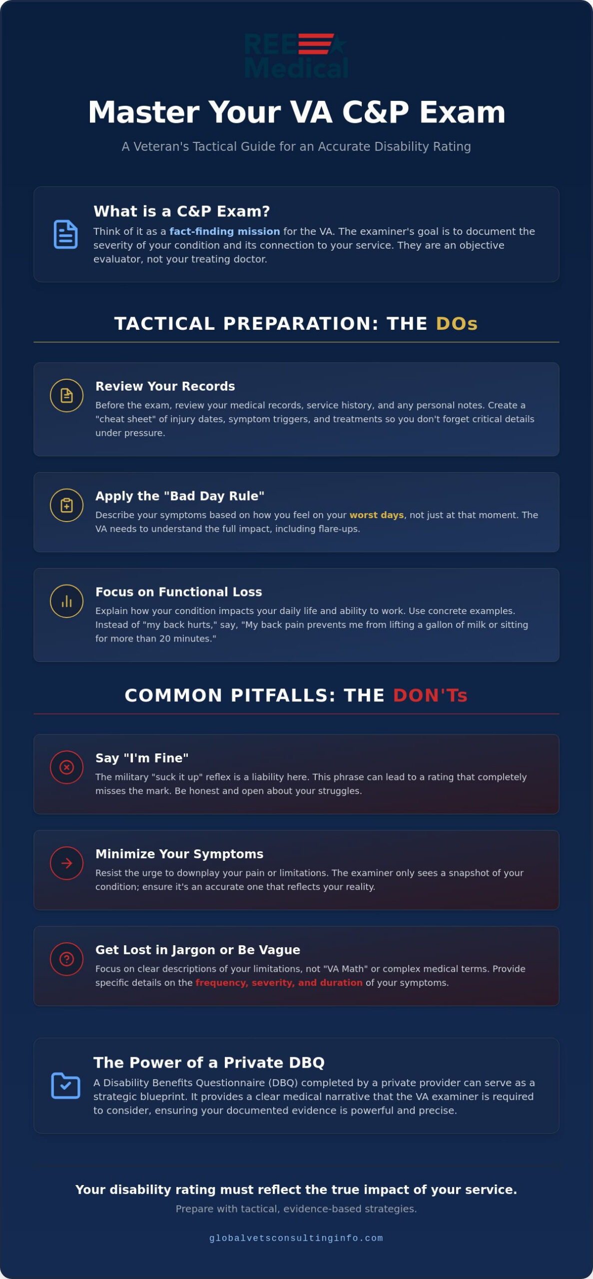 C&P Exam Tips: 7 Ways to Prepare for Your VA Evaluation