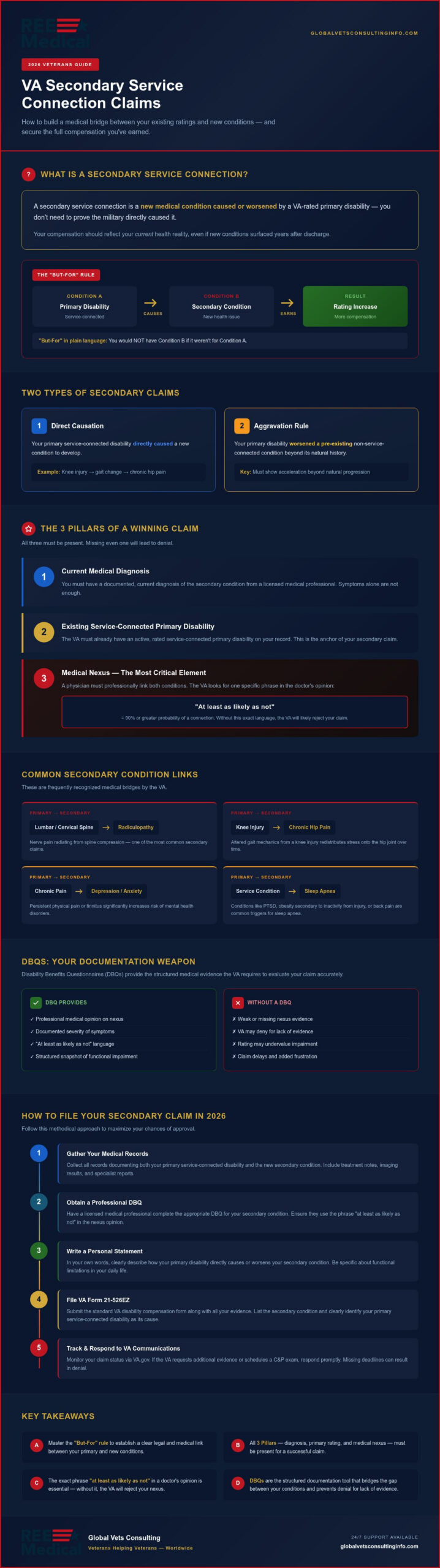 VA Secondary Service Connection: 2026 Veteran's Guide
